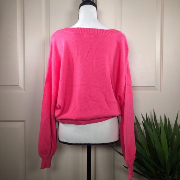 NWT Abound V-neck Knit sweater Pink Magenta Medium - Picture 3 of 7